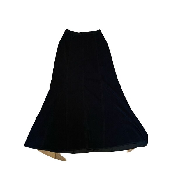 Vintage Tuzzi Mermaid Black Maxi Skirt Sz 10 Steampunk Whimsigoth Grunge Witchy - Picture 1 of 4